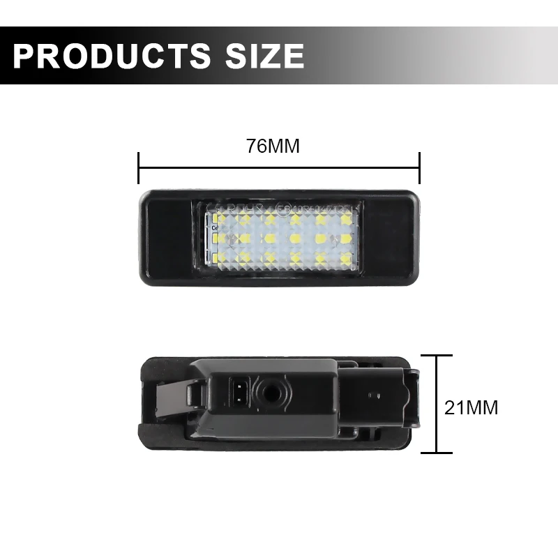 2 sztuki Oświetlenie tablicy rejestracyjnej Canbus Do Citroen C2 C3 C5 C6 C8 Do Peugeot 106 1007 207 307 406 407 607 Oświetlenie tablicy