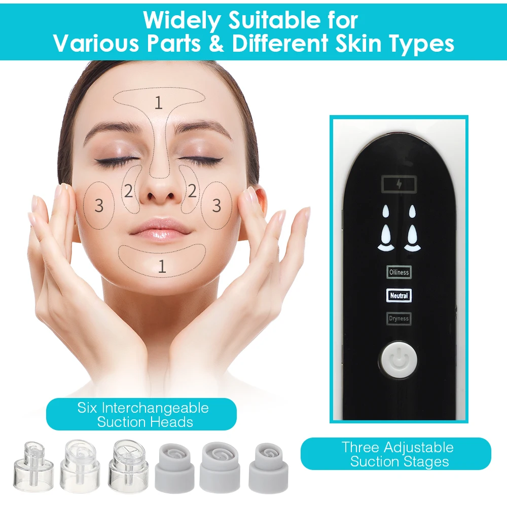 Blackhead Remover Pore Cleaner Vacuum Suction Acne Remover Pimple Black Dot Removal Facial Cleaning Beauty Tools Face Skin Care