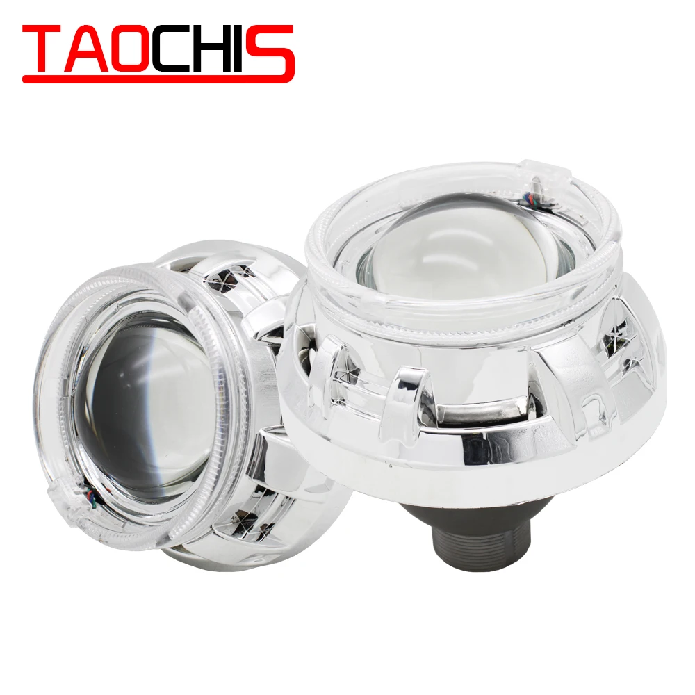 TAOCHIS 3.0 Inch Bi Xenon Projector Lens Kit for Q5H4  With Shroud APP Control Angel Devil Eyes Modify Head Light