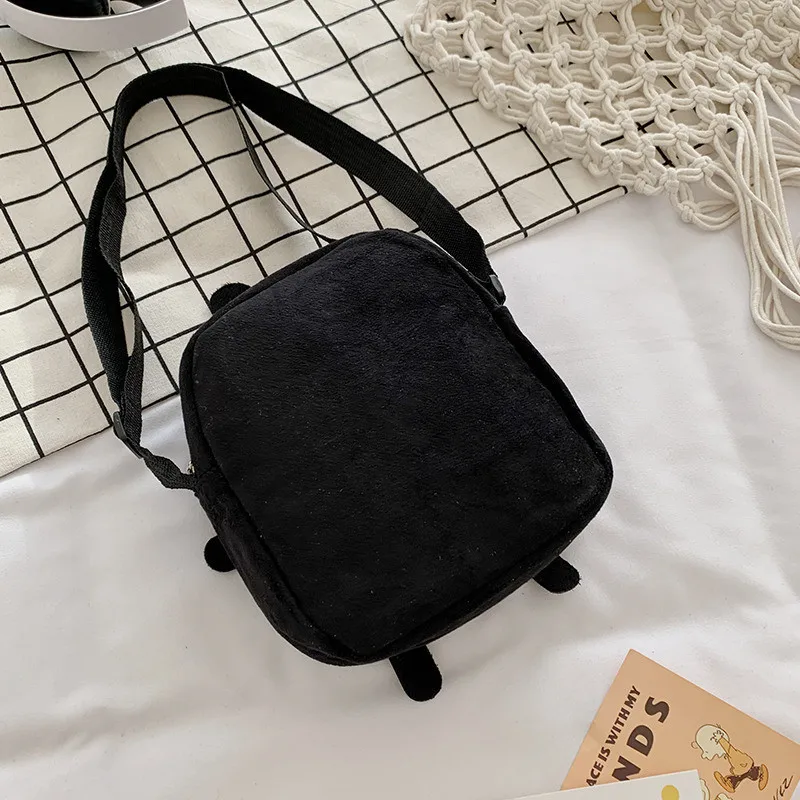 Japanese Style Faceless Man Small Bag Plush Crossbody Bags Women Mini Mobile Phone Bag Shoulder Bag For Women Bolsa Feminina Sac