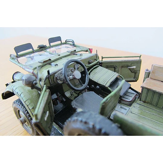 1:25 Scale GAZ-69M Four-wheel Drive Light Truck DIY Handcraft Paper Model Kit Puzzles Handmade Toy DIY