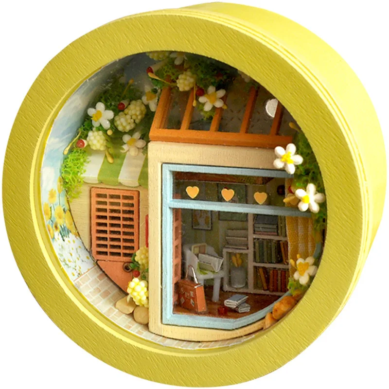 Diy Wooden Dollhouse Toys for Children Hut Handmade Home Decoration Children's Birthday Gifts Creative Flower Garden Box