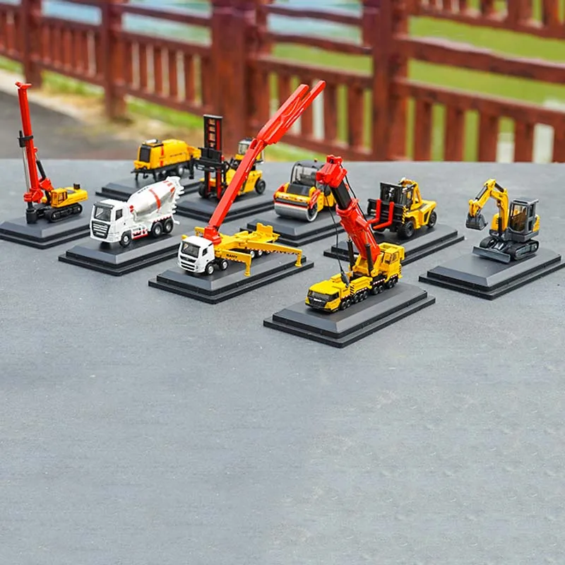 1/87 Mini Trinity SANY Crane Excavator Pump Truck Mixer Road Roller Rotary Rig Alloy Engineering Machinery Model Car Toy collect