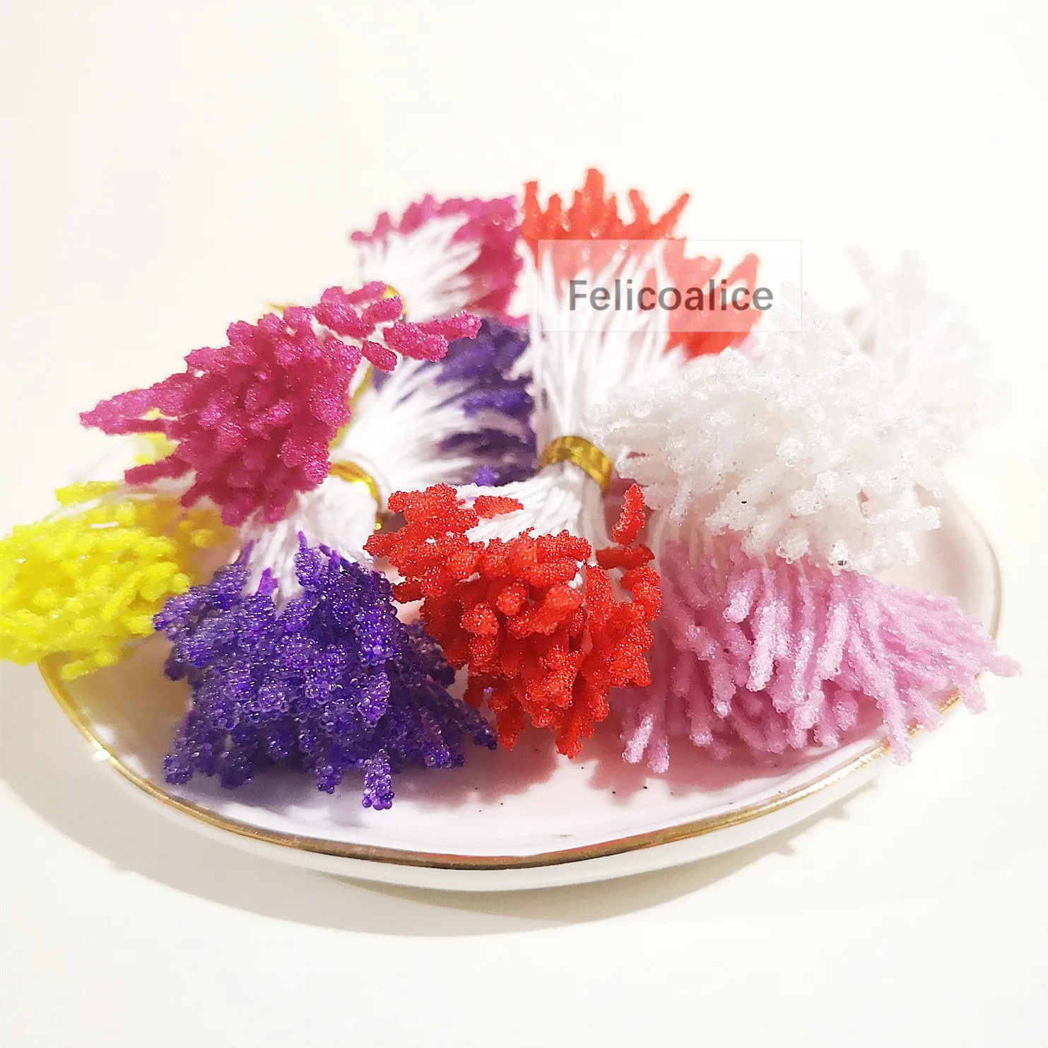 1000pcs 2mm/0.078inch 더블 헤드 인공 미니 진주 꽃 Stamen 암 꽃 술 오시 베, DIY 공예품 웨딩 장식