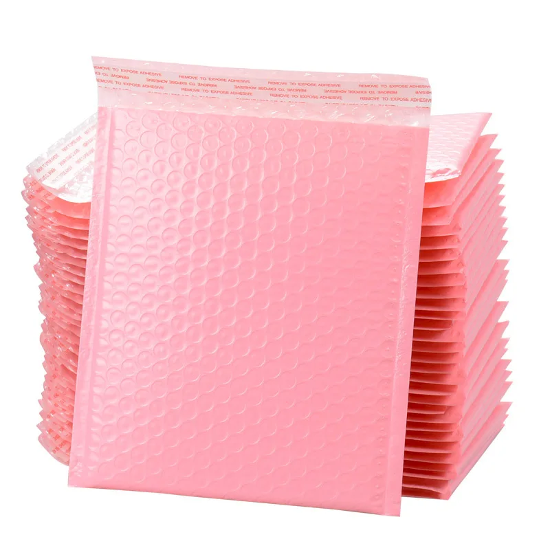 30pcs 13x15+4cm Pink Bubble Mailers Padded Envelopes Lined Poly Mailer Shockproof Mailer Waterproof Mailer Self Seal Storage Bag