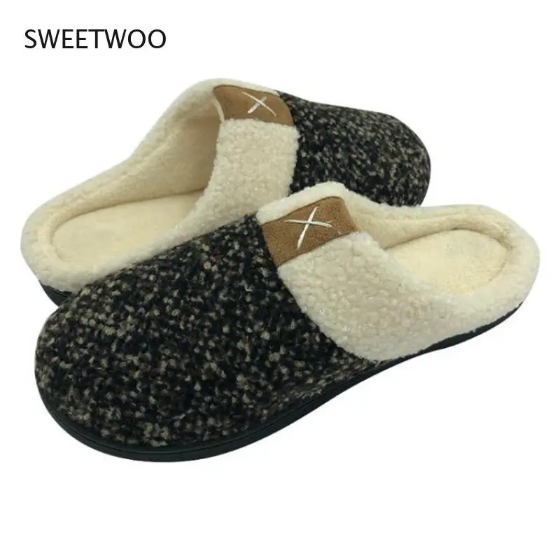 Spring and Autumn Men's and Women's Comfortable Memory Foam Slippers Arch Shoes Indoor Warm Home Shoes Casual Shoes