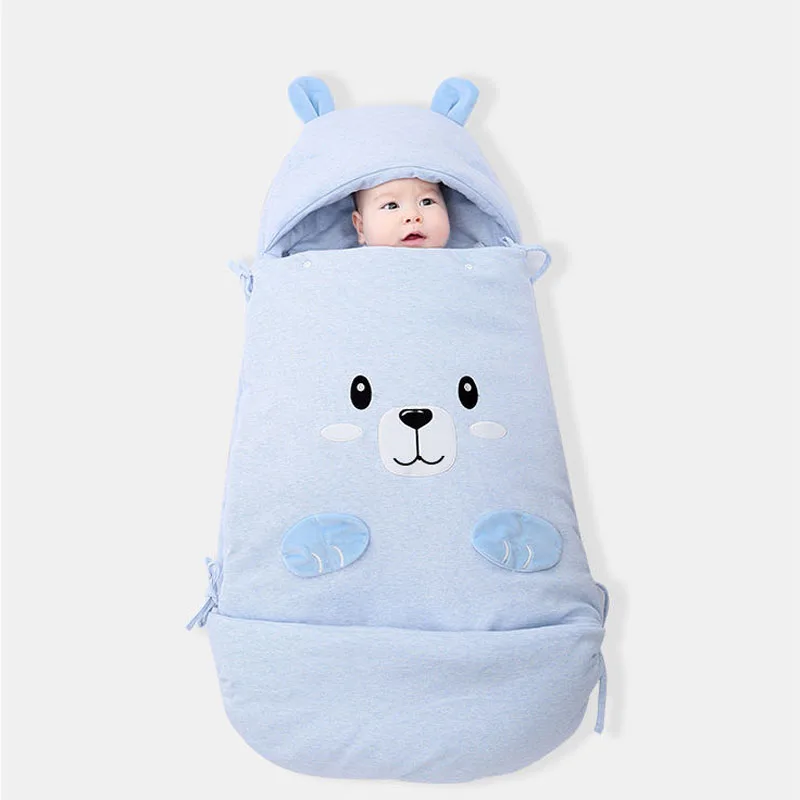 Winter Baby Sleeping Bag Thicken Three Layer Infant Sleepsack Newborns Receiving Blanket Soft Warm Baby Swaddling Sleeping Bag