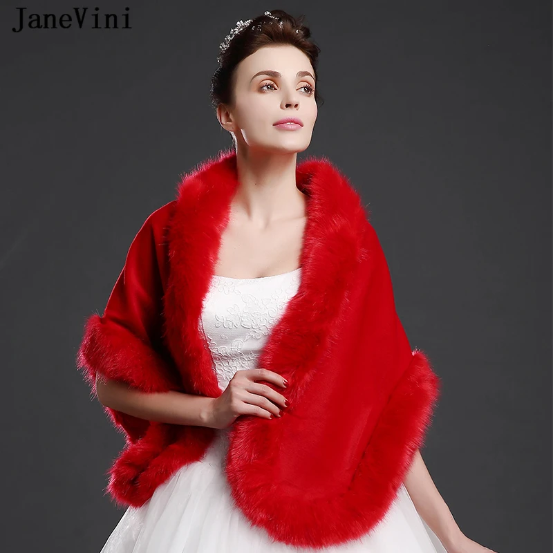 JaneVini-Bolero De Novia púrpura De piel sintética para mujer, capa suave, chal, abrigo, Chaqueta De Novia, invierno, 2021