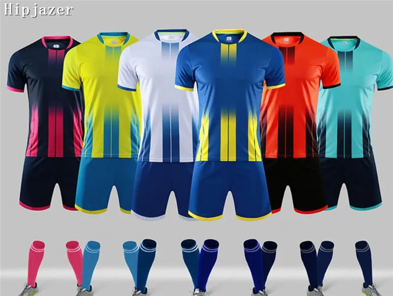 Men Kids Adults  Soccer Jerseys Sports Training Jerseys Set   Gradient Ramp MAN women  Football Suit Uniform