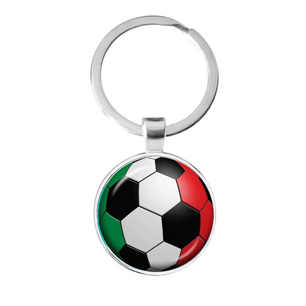 Italian Football Team Emblem Keychains Italy Flag and Football Logo Key Ring Jewelry European Football 2020 Funs Cool Men Gift