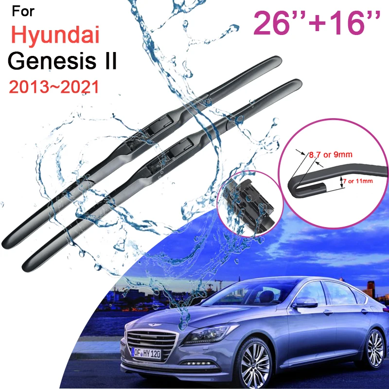 

Car Front Windshield Wiper Blades for Hyundai Genesis II DH SUV GV80 Coupe 2013 ~ 2021 Rubber Snow Scraping Silent Accessories