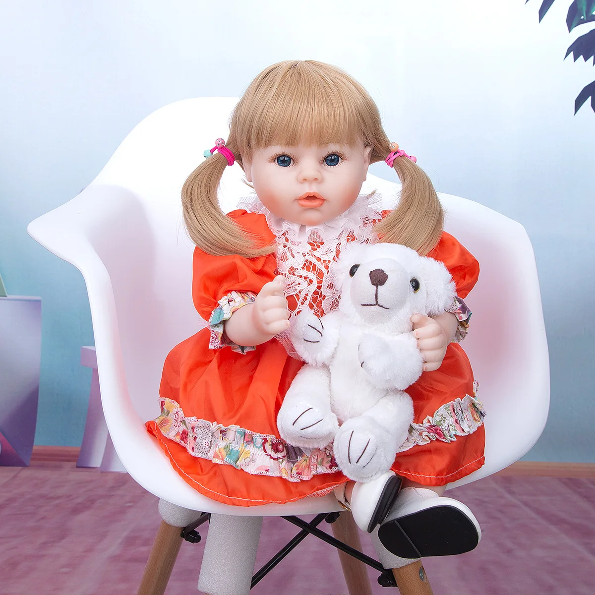 

bebes doll with 45cm cloth body rebirth doll simulation baby body soft pure handmade children's festival gift photography props