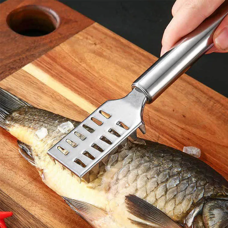 Stainless Fish scales Scraping Graters Fast Remove Fish Cleaning Peeler Scraper fish bone tweezers kitchen accessorie tool gadge