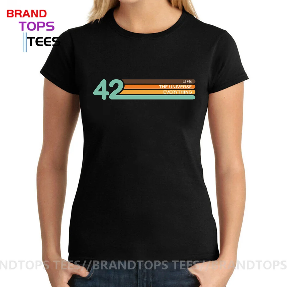 Women The Meaning of Life sci-fi T-shirts Retro Science Guide Tshirt Fashion Custom 42 Hitchhiker Guide To The Galaxy T shirt