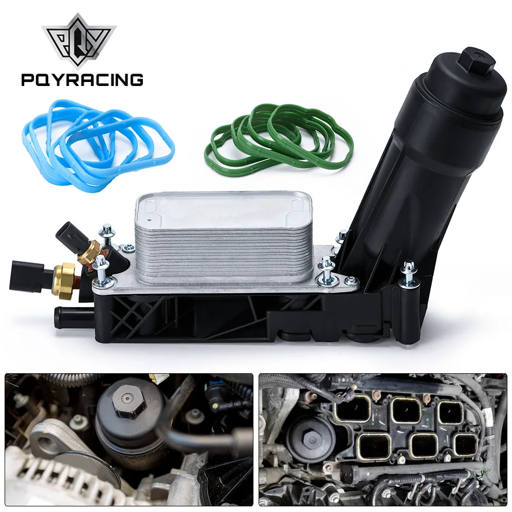 

Engine Oil Cooler & Filter Housing Adapter Kit With Sensors Gaskets For Jeep Dodge Chrysler 11-13 3.6L V6 5184294AE Aluminum