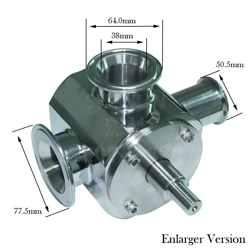 SHENLIN Rotary Valve Stainless paste Filling Machine part SS304 paste filling passage Hopper adopter Cylinder Filler Check Valve