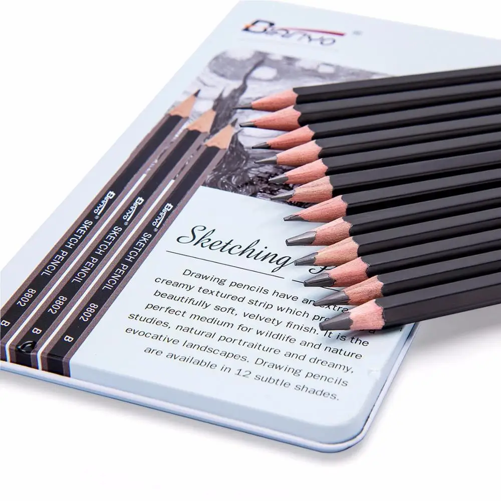 Professional 12 Pieces 6H-10B Drawing Sketching Pencil Set Graphite Pencils for Beginners & Pro Artists