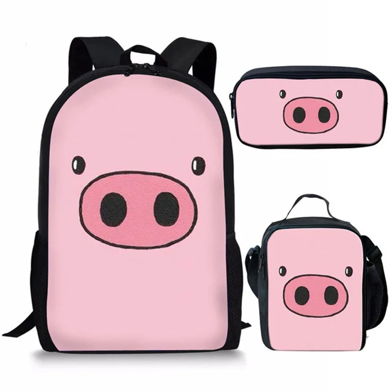 2025 Pig Face Print School Bag Setd for Little Boys Girls Lovely Children Backpacks Student Book Bags Kids Back Pack Schoolbags