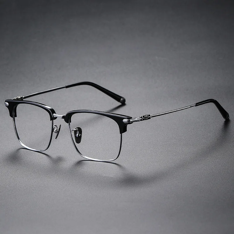 High Quality Titanium Ultralight Glasses Frame Japanese Handmade Retro Square Men Fashion Eyeglasses Women Eyewear Spectacles