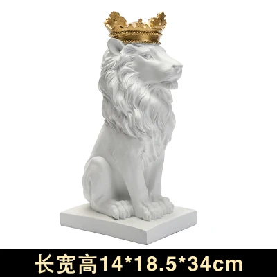 

Head animals Nordic home decoration resin style living room Crown lion head decoration tiger muons hanging