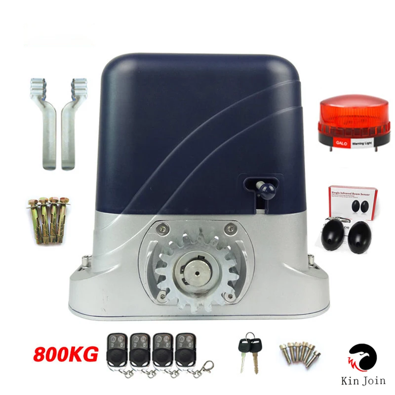 Automatic 1200kg-500kg Sliding Gate Opener Electric Operator With Remote Control Alarm Light Photocell Wireless Keypad Optional