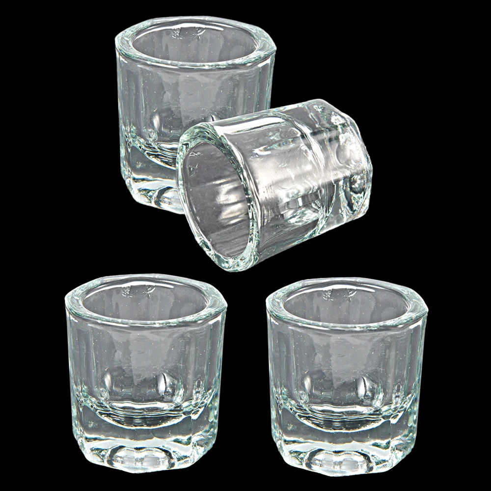 2Pcs Crystal Glass Acryl Acryl Poeder Liquid Nail Cup Dappenglaasje Deksel Bowl Cup Houder Apparatuur Nail Gereedschap Nail producten