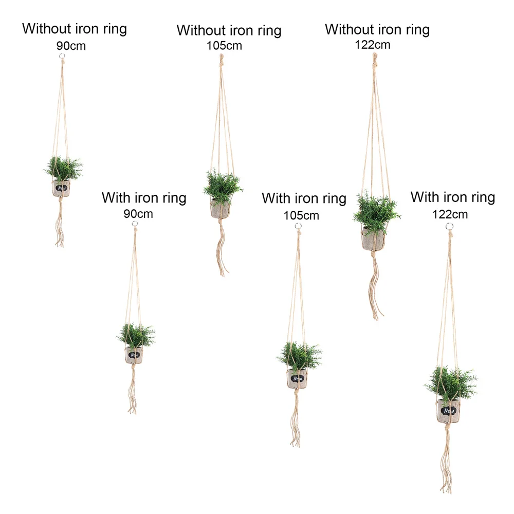 Vintage Macrame Flowerpot Hanging Rope Plant Hanger Flower Pot Holder Handmade Knotted Hanging Basket Rope Wall Decor Art