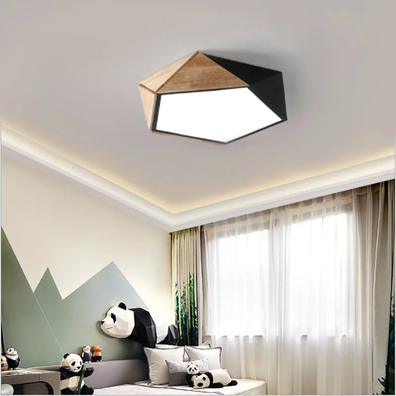 Modern Macaron LED Ceiling Lamp Living Room Bedroom Wooden Ceiling Light Kitchen Children\'s Room Interior Decorative Lighting