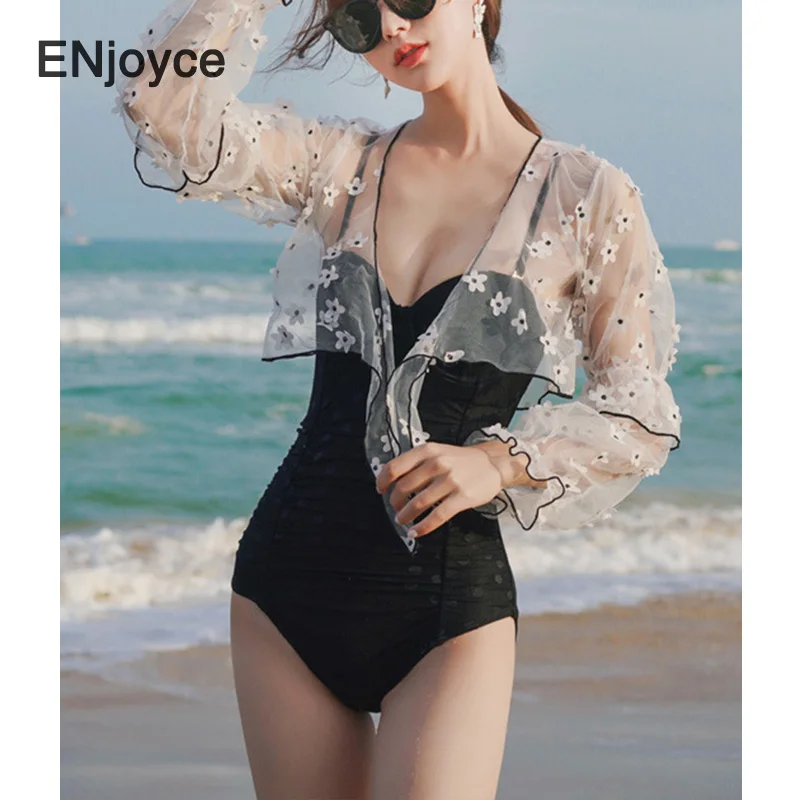 Summer Women Korean Thongs Bikini 2 Pieces Set Boho Dress Swimsuit Swimwear Swimming Bathing Suit Sunscreen Tops Beach Wear