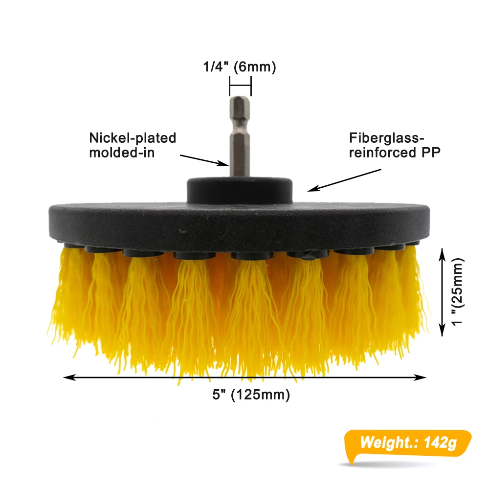 1pc 5 Inch Soft Plastic Drill Electric Brush Attachment for Cleaning Carpet Leather and Upholstery Sofa Wooden Furniture