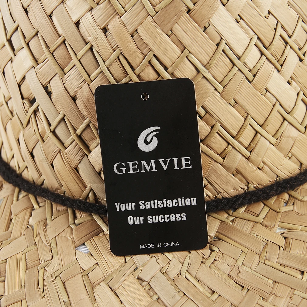 GEMVIE 2022 Classic Handwork Women Men Straw Summer Beach Sun hat Outdoor Summer Wide Brim Jazz Panama Straw Lifeguard Hat