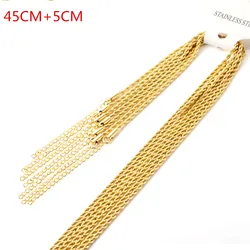 LUXUSTEEL Wholesale Twist Chains 45cm+5cm Stainless Steel Necklaces For Women Men Fashion Jewelry Accessories 10Pcs/Lots