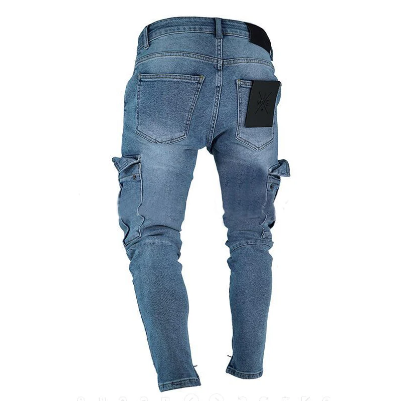 Đầm Jeans Denim Túi Bút Chì Hàng Hóa Quần MÙA HÈ THU Mỏng Slim Thường Phù Hợp Với Quần Jeans Nam Độ Đàn Hồi Co Giãn Quần Nam