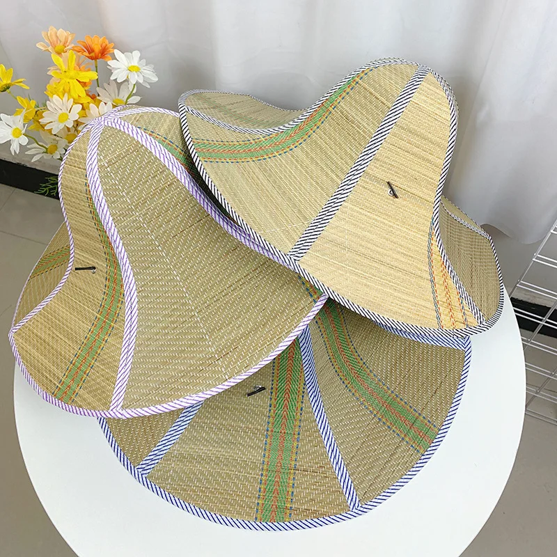 Double-sided Folding Straw Hat Strohhut Sunscreen Sunshade Hat Sombrero parasol protector solar Collapsible Summer Farmer Hat