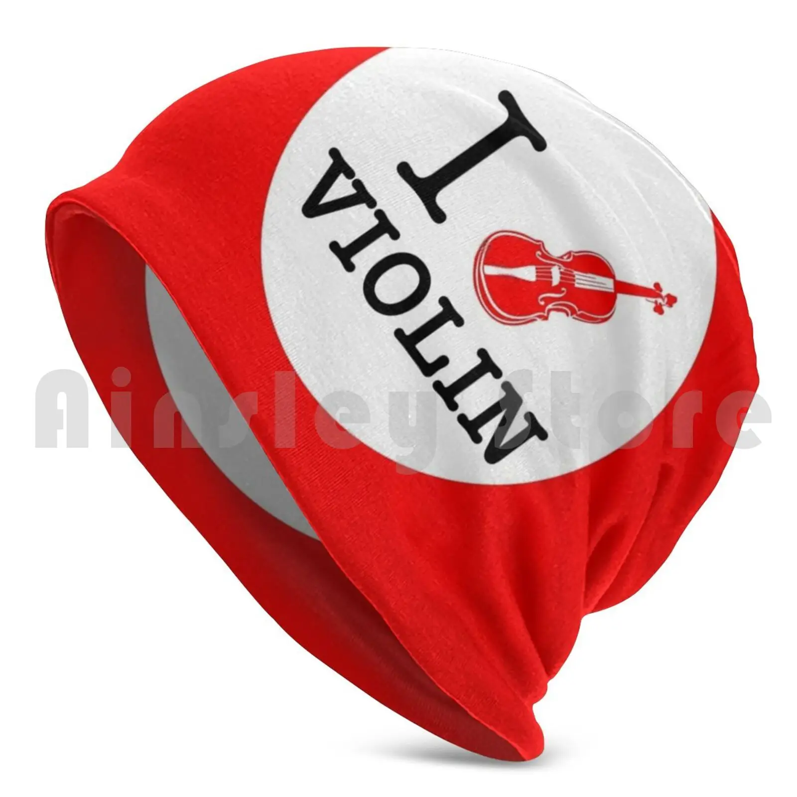 I Love Violin Beanie Hedging Cap DIY Print Cushion Violin Violinist Orchestra Classical Music Mozart Chopin Beethoven