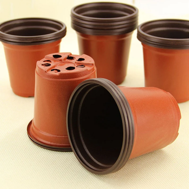 50pcs plastica vivaio vaso pianta piantine di fiori vasi leggero bicolore fiore pianta contenitore semi coltivazione fioriere da giardino