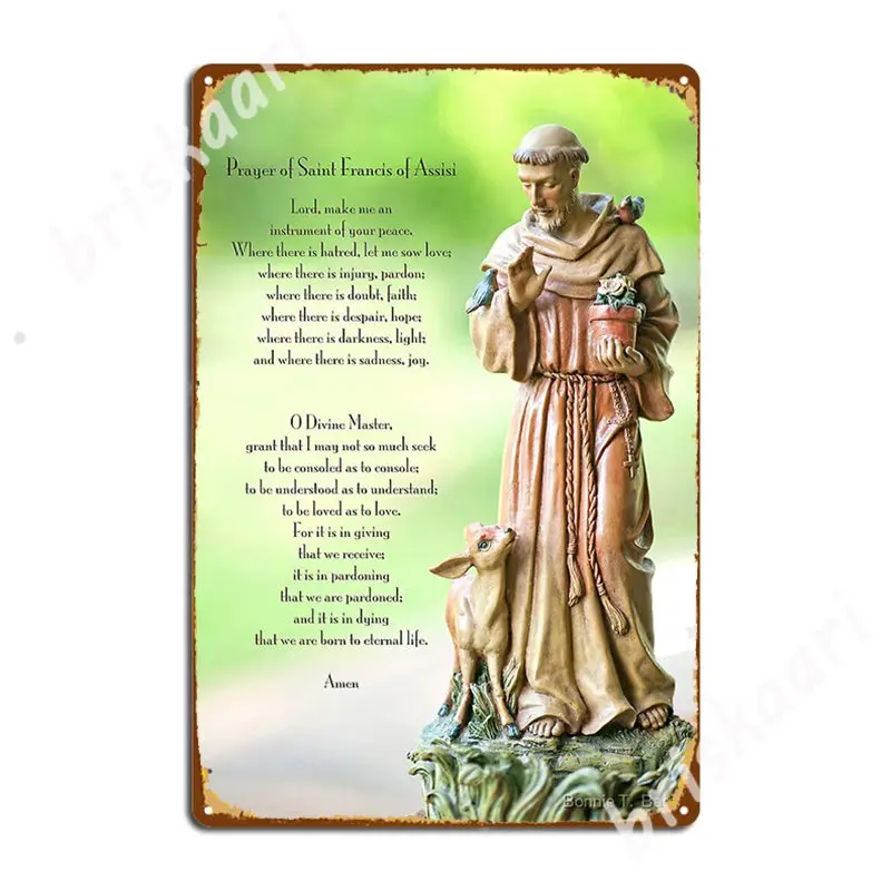 Prayer Of St. Francis Of Assisi Metal Signs Club Home Classic Bar Cave Plaques Tin sign Posters