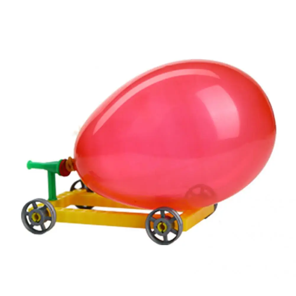 Reliable  Detailed Student Trolley Science Technology Toy Plastic Balloon Powered Car Novelty   Teaching Equipment