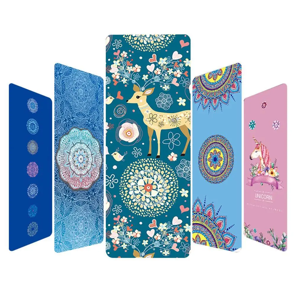 Fashion Deer Flower Printed Anti-slip Fitness Exercise Yoga Pilates Mat Carpet