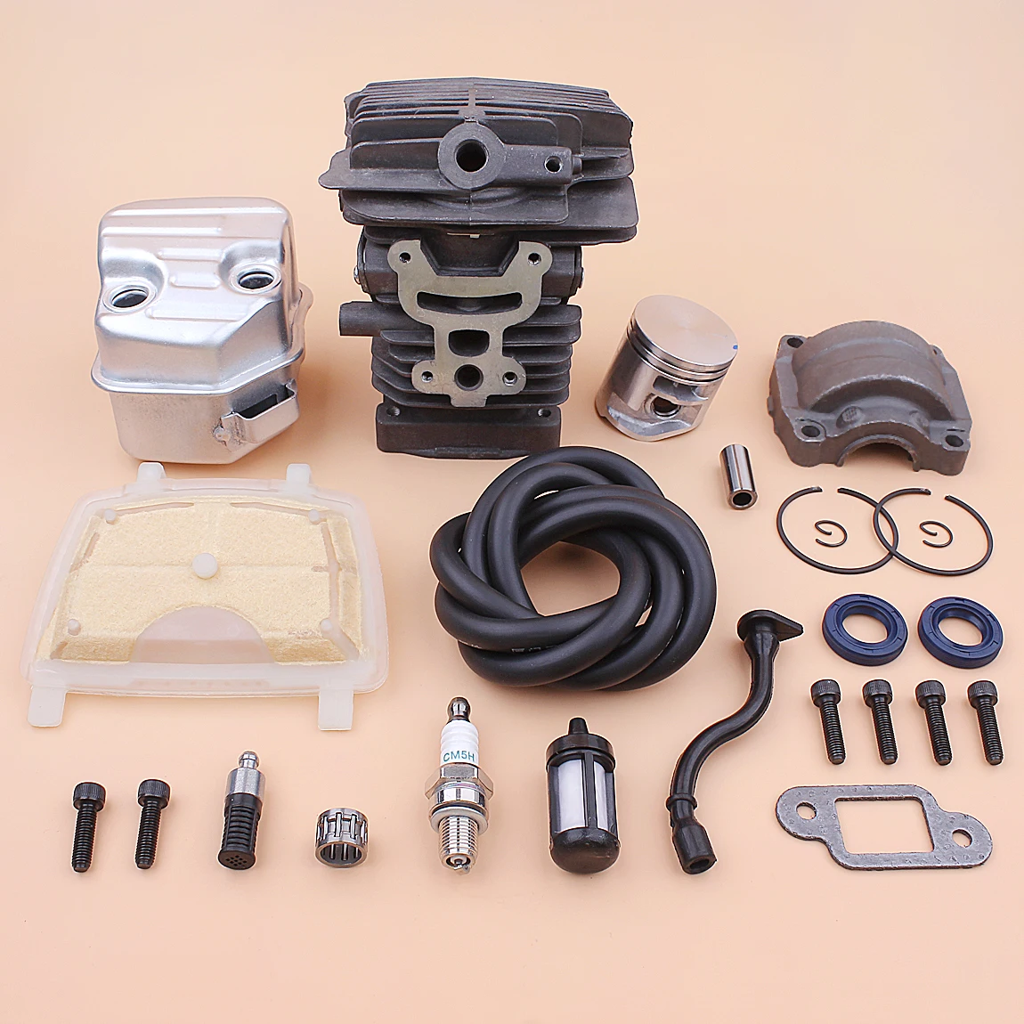 38mm Cylinder Piston Exhaust Muffler Kit For Stihl MS181 MS 181 Air Fuel Oil Seal Filter Line Engine Pan Base Bearing Chainsaw