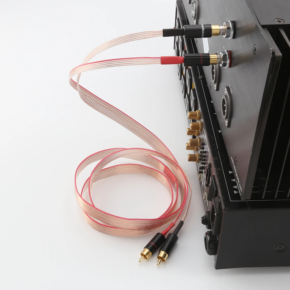 Cabo rca do sinal de cobre do occ do alvorecer vermelho de alta fidelidade audiocrast fc10c com o cabo chapeado ouro da interconexão da tomada de rca