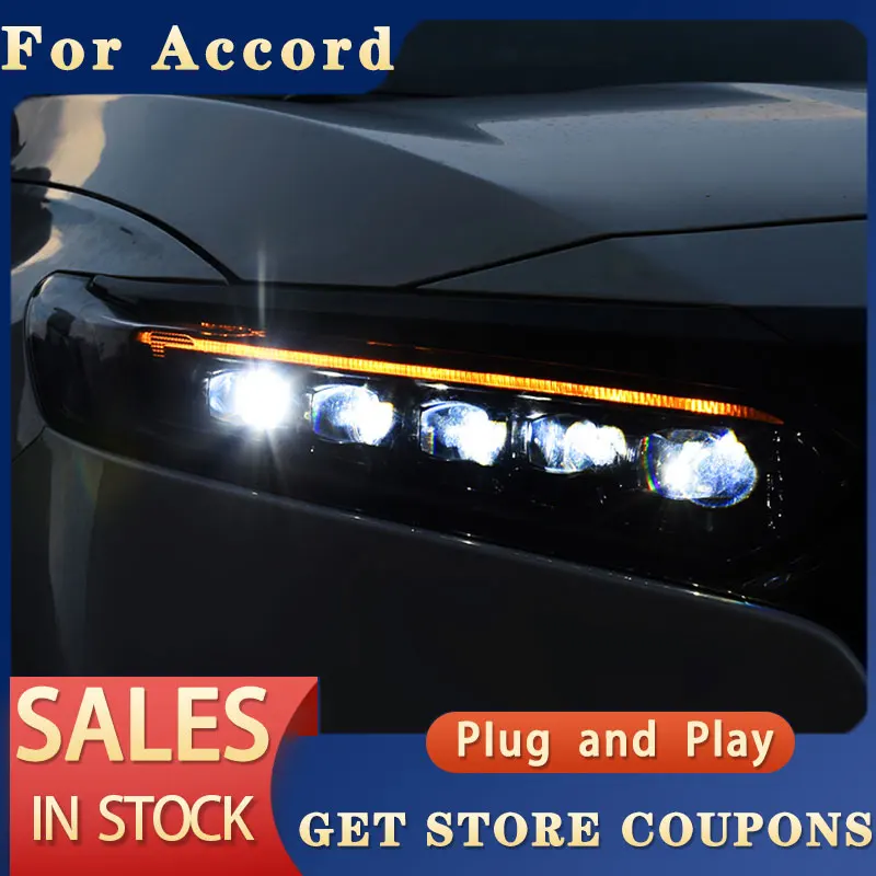 For Honda Accord Head lights 2018-2019 New Accord LED Head light DRL All LED of the daytime running lights turn signals Accessor