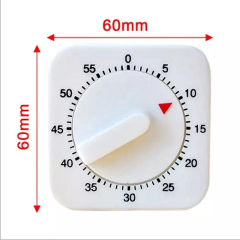 60 Phút Bếp Hẹn Giờ Đếm Ngược Báo Động Nhắc Nhở Vuông Trắng Hẹn Giờ Cơ Học Cho Nhà Bếp Nhà Dụng Cụ Nướng Bánh