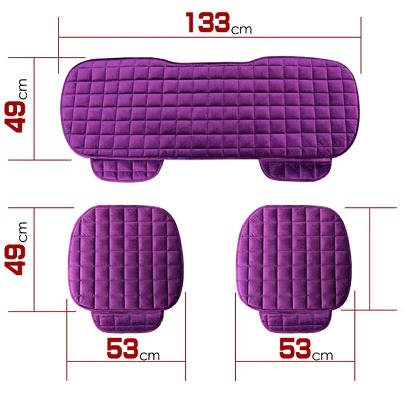 Flocking Cloth Car Seat Cover Warm Plush Front Rear Winter Auto Seat Cushion Car interiors For sedan SUV MPV