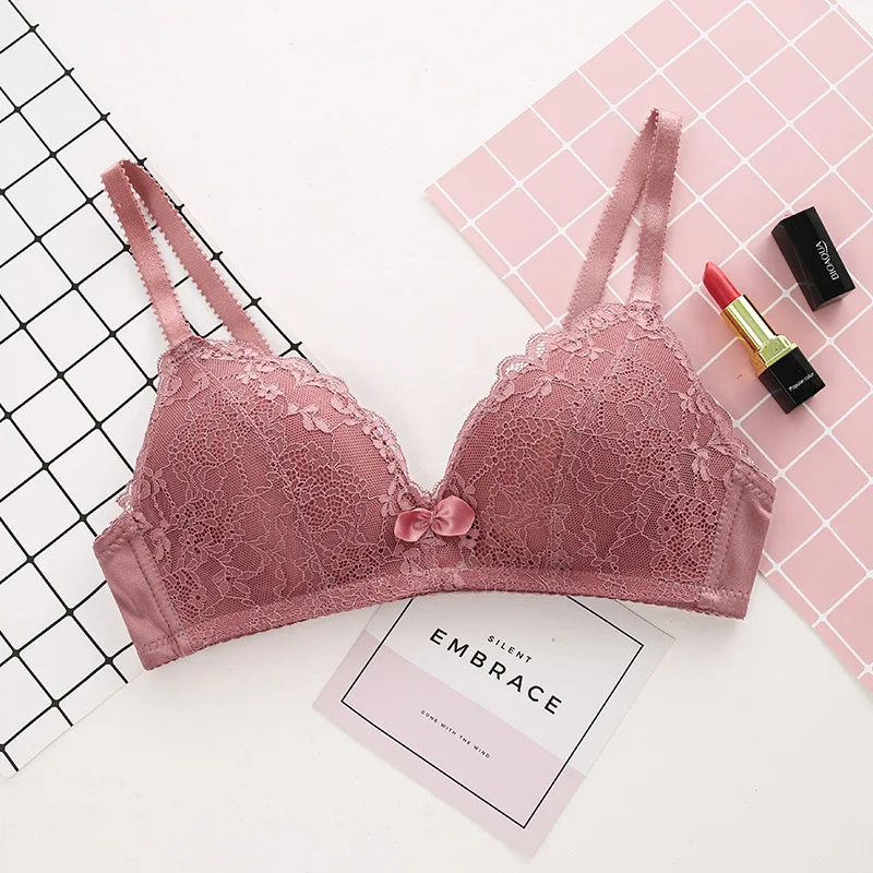 Sexy Sweet Lace sutiãs sem fio feminino, roupa interior macia, reunir sutiã push up, escavar, Bralette sem costura feminino, lingerie grande