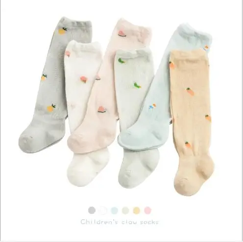 

3Pair Summer thin children's long tube mosquito socks breathable mesh baby over-knee socks loose mouth newborn high-tube socks