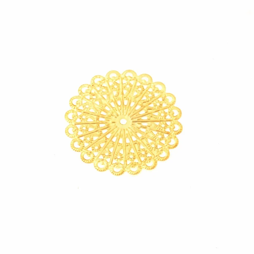 20Pcs Filigree Flower Wraps Metal Crafts Gift Decoration DIY Findings Connectors 42mm
