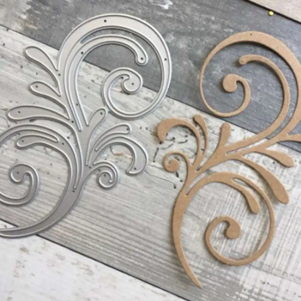 Adv-one Scrapbooking Dies Metal Flourish Swirl Plant Cutting Dies Craft Embossing Stamp Stencil Paper Card Making Template DIY