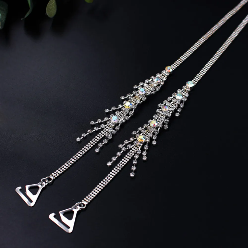 2020 Women Bright Tassel Crystal Wheat Shoulder Strap Adjustable Invisible Metal Girl Underwear Accessories  Design Beautiful