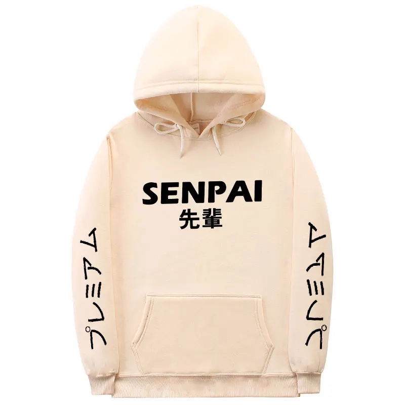 

Fashion Japanese Streetwear Hoodie Sweatshirt SENPAI Letter Print Hoody Multiple Colour Men Women Hoodies Pullover